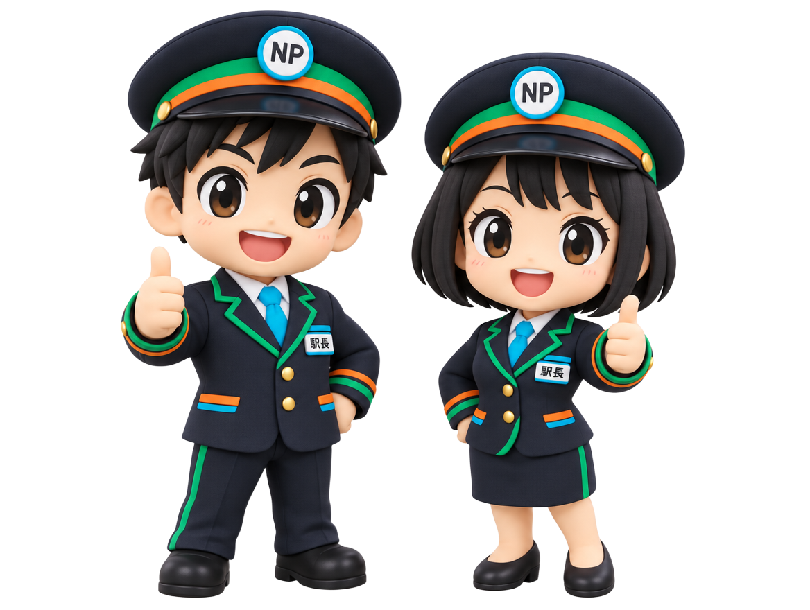 Mascotes: chefes de estação do Nihongo Pass